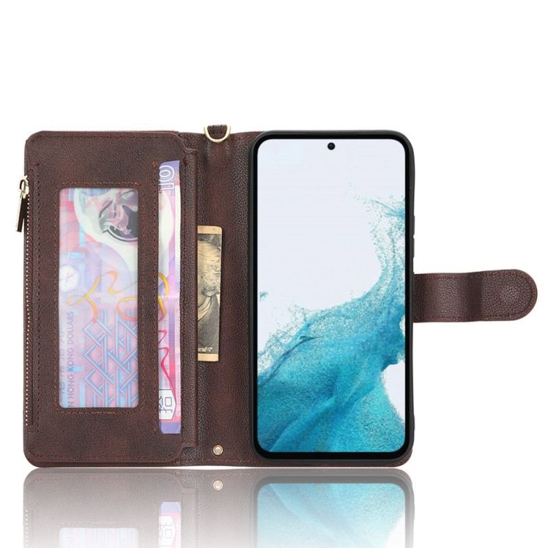 Capa Em Pele Para Samsung Galaxy A54 5G Capa Tipo Carteira Carteira Com Cordão