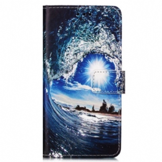 Capa Flip Para Samsung Galaxy A54 5G De Cordão Ame A Onda Da Tanga