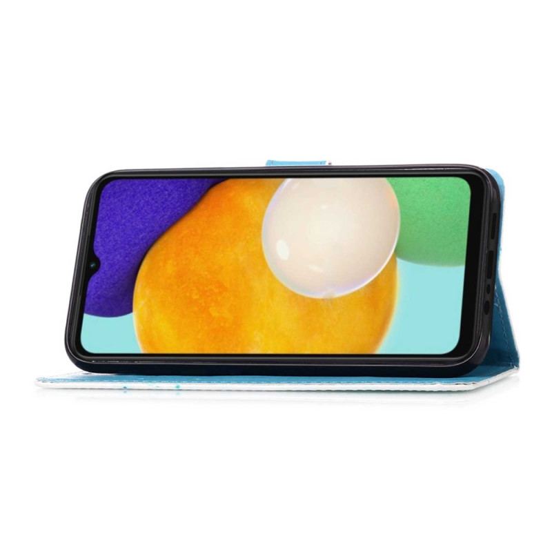 Capa Flip Para Samsung Galaxy A54 5G De Cordão Ame A Onda Da Tanga