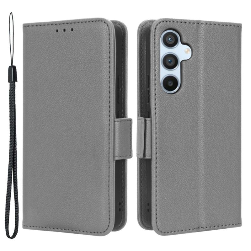 Capa Flip Para Samsung Galaxy A54 5G De Cordão Estilo De Couro Com Tiras