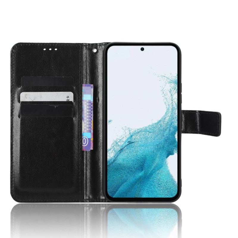 Capa Flip Para Samsung Galaxy A54 5G De Cordão Estilo De Couro Com Tiras