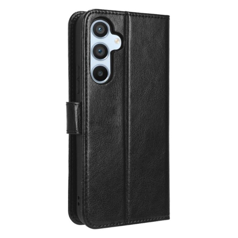 Capa Flip Para Samsung Galaxy A54 5G De Cordão Estilo De Couro Com Tiras