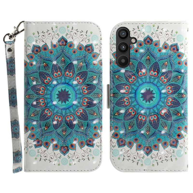 Capa Flip Para Samsung Galaxy A54 5G De Cordão Mandala Strappy