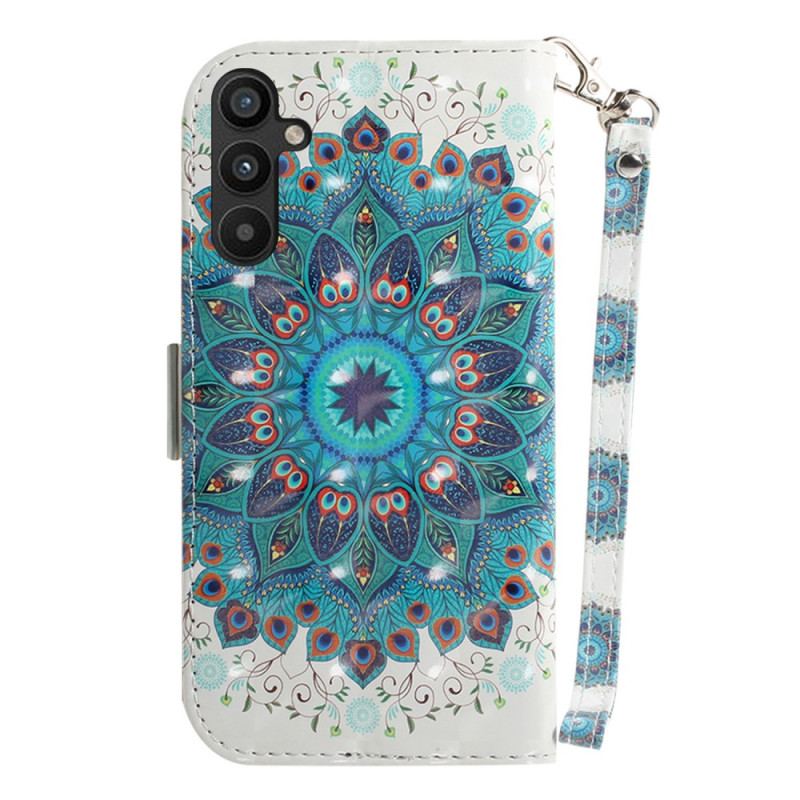 Capa Flip Para Samsung Galaxy A54 5G De Cordão Mandala Strappy