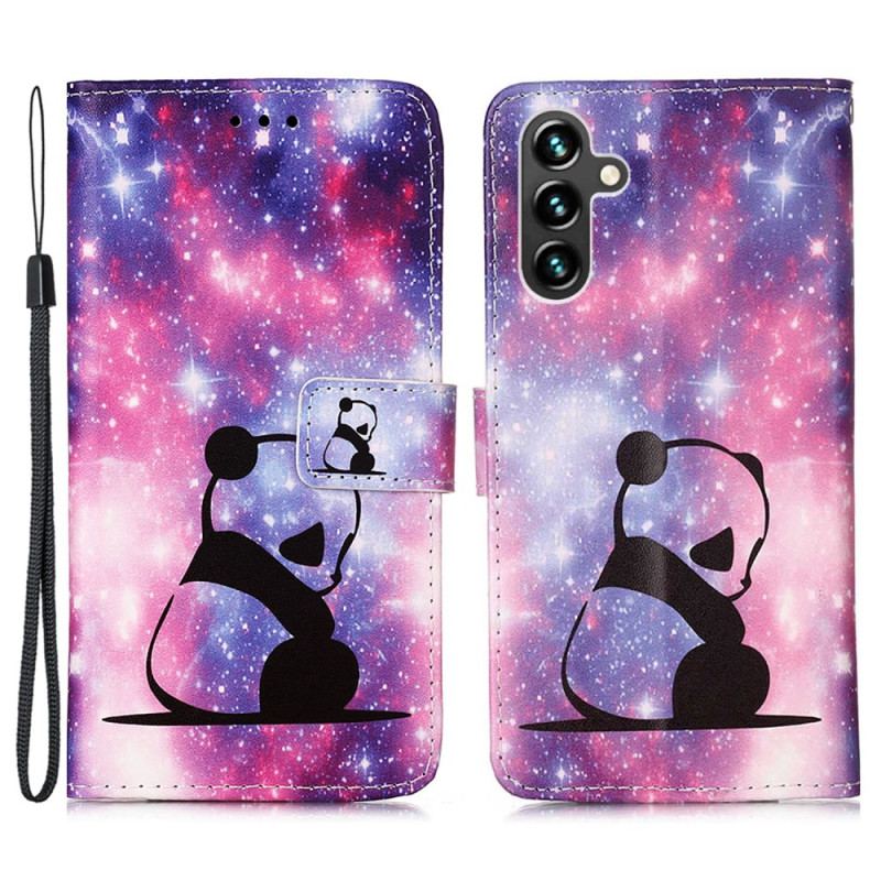 Capa Flip Para Samsung Galaxy A54 5G De Cordão Cordão Galaxy Panda