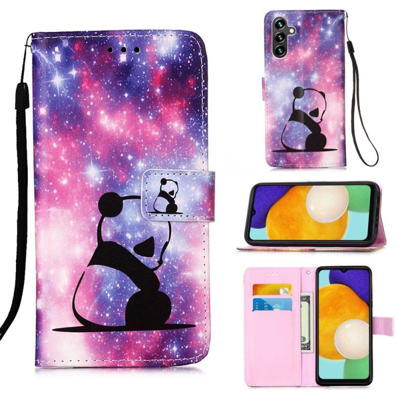 Capa Flip Para Samsung Galaxy A54 5G De Cordão Cordão Galaxy Panda