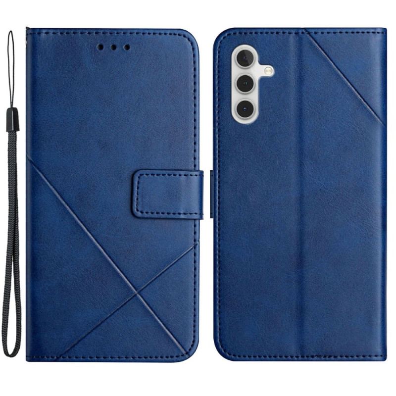 Capa Flip Para Samsung Galaxy A54 5G Estilo Linhas De Couro