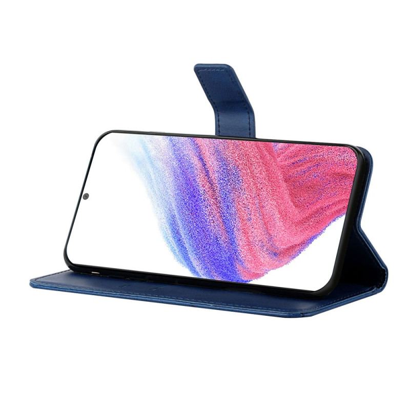 Capa Flip Para Samsung Galaxy A54 5G Estilo Linhas De Couro