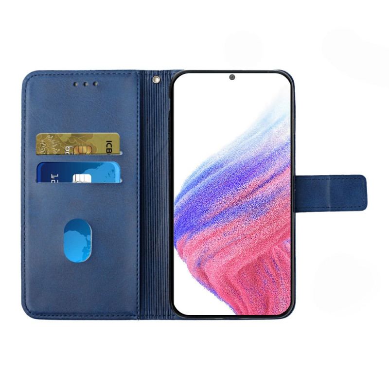 Capa Flip Para Samsung Galaxy A54 5G Estilo Linhas De Couro