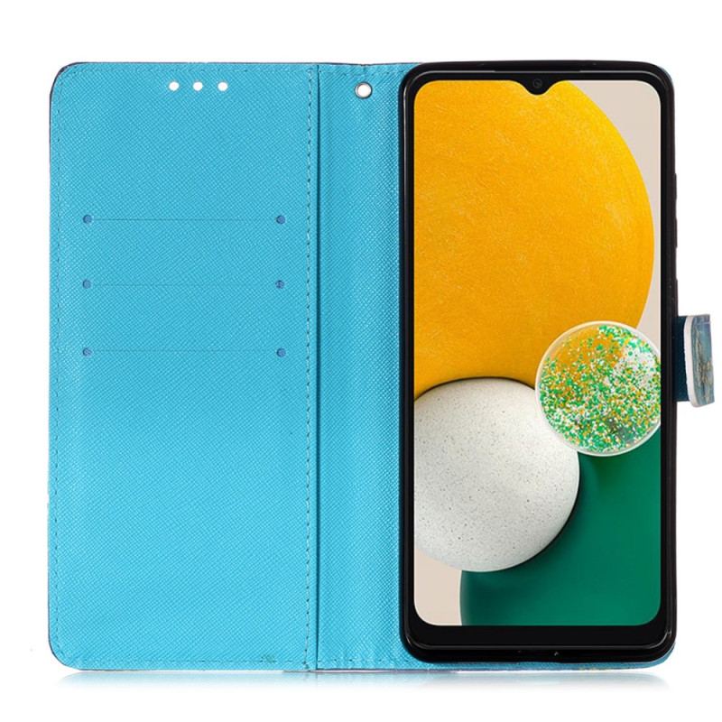 Capa Flip Para Samsung Galaxy A54 5G Miss Coruja Com Cordão