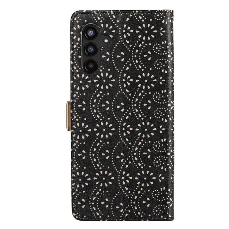 Capa Folio Para Samsung Galaxy A54 5G De Cordão Bolsa De Moedas Com Alça De Renda