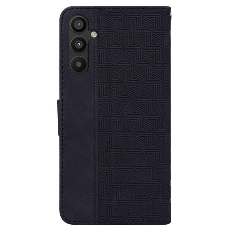 Capa Folio Para Samsung Galaxy A54 5G Padrões Discretos E Alça