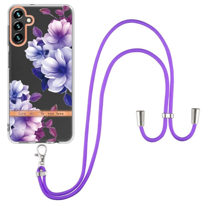 Capa Para Samsung Galaxy A54 5G De celular Com Cordão De Flor