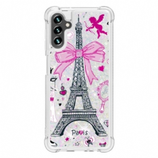 Capa Para Samsung Galaxy A54 5G Lantejoulas Torre Eiffel