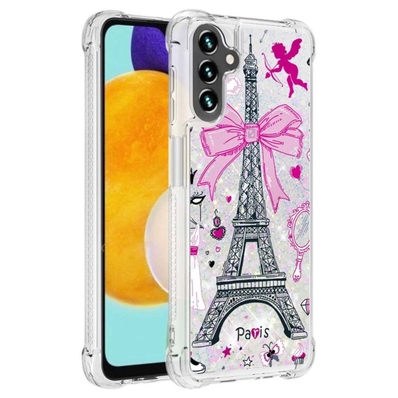 Capa Para Samsung Galaxy A54 5G Lantejoulas Torre Eiffel