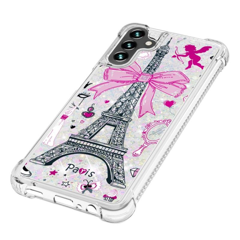 Capa Para Samsung Galaxy A54 5G Lantejoulas Torre Eiffel