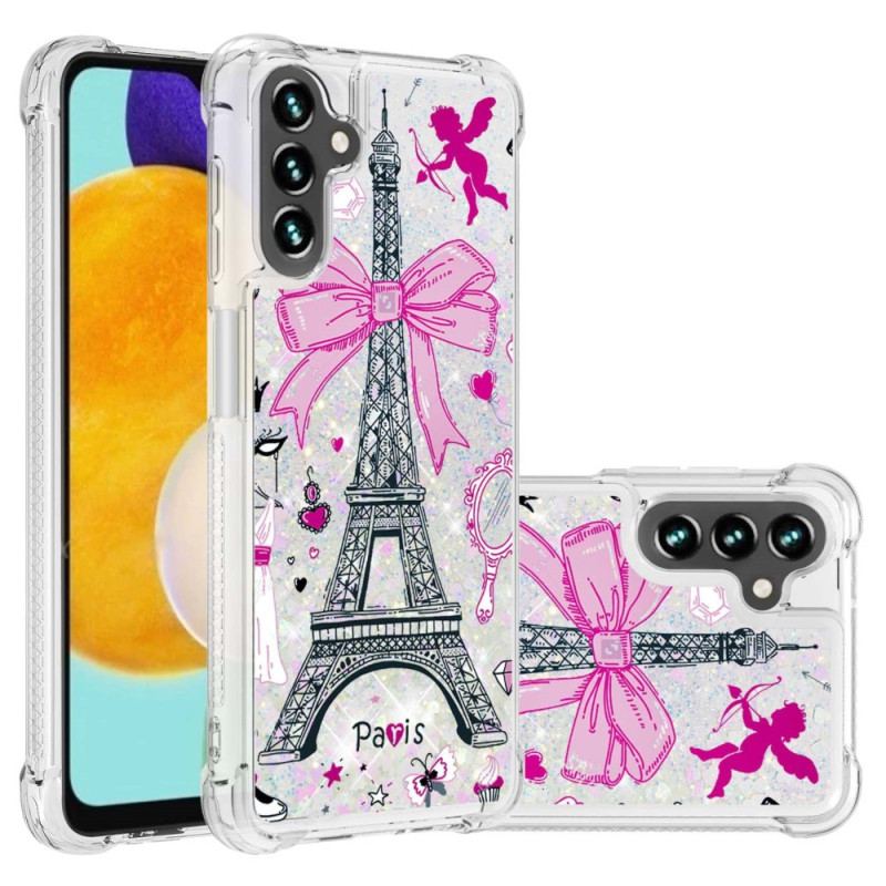 Capa Para Samsung Galaxy A54 5G Lantejoulas Torre Eiffel