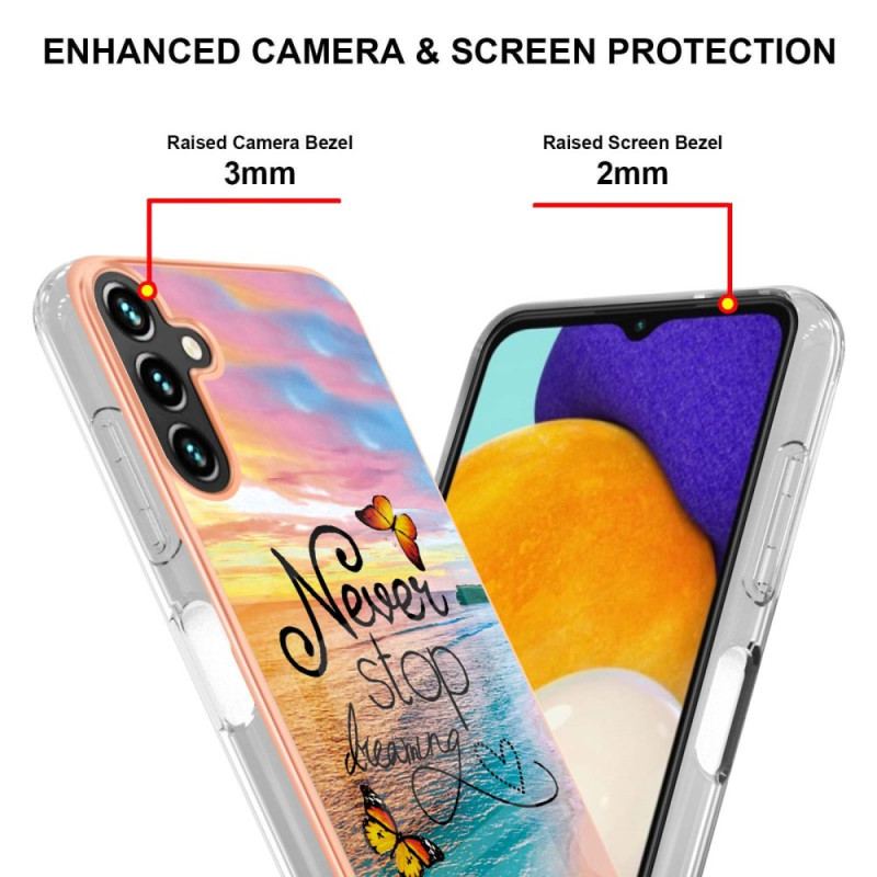 Capa Para Samsung Galaxy A54 5G Nunca Pare De Sonhar Com Borboletas