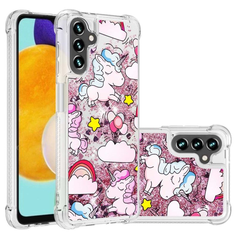 Capa Para Samsung Galaxy A54 5G Unicórnios Brilhantes