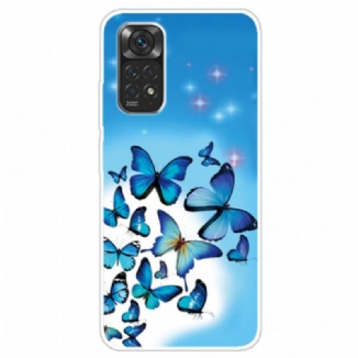 Capa De Celular Para Xiaomi Redmi Note 11 / 11S Borboletas Azuis