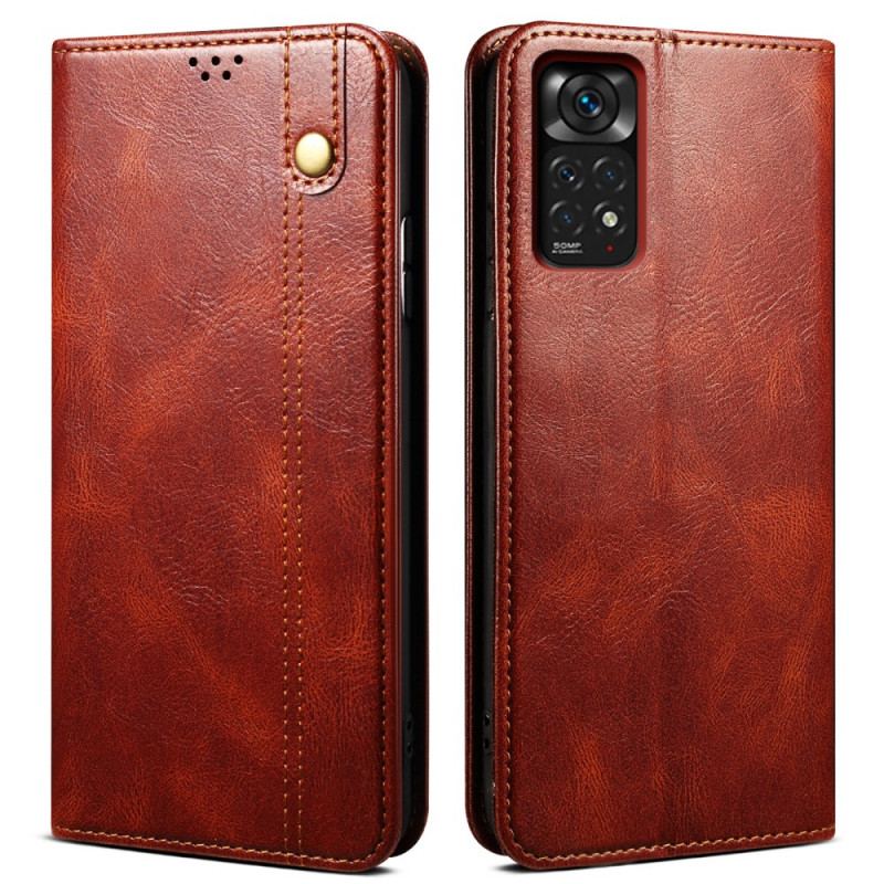 Capa De Celular Para Xiaomi Redmi Note 11 / 11S Flip Couro Sintético Encerado