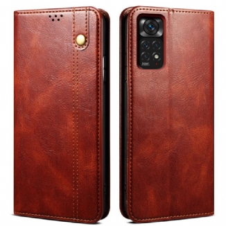 Capa De Celular Para Xiaomi Redmi Note 11 / 11S Flip Couro Sintético Encerado