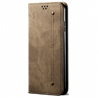 Capa De Celular Para Xiaomi Redmi Note 11 / 11S Flip Tecido Jeans