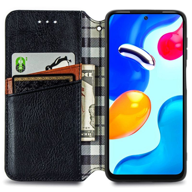 Capa De Celular Para Xiaomi Redmi Note 11 / 11S Flip Textura Diamante Efeito Couro