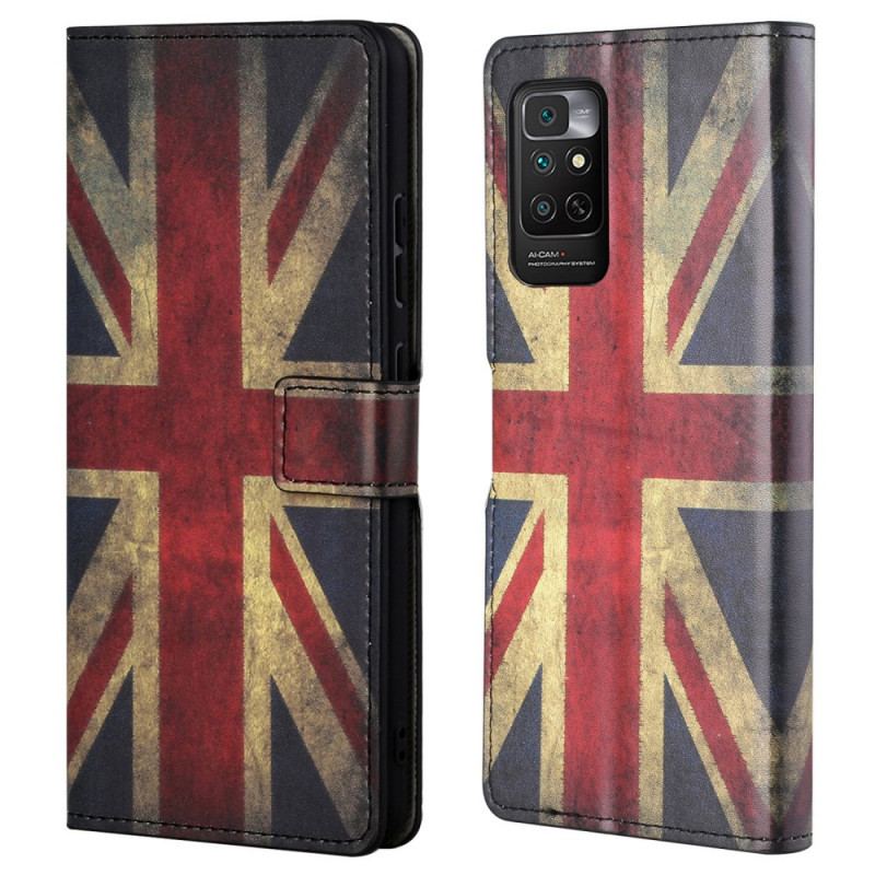 Capa De Couro Para Xiaomi Redmi Note 11 / 11S De Cordão Bandeira Da Inglaterra Com Cordão