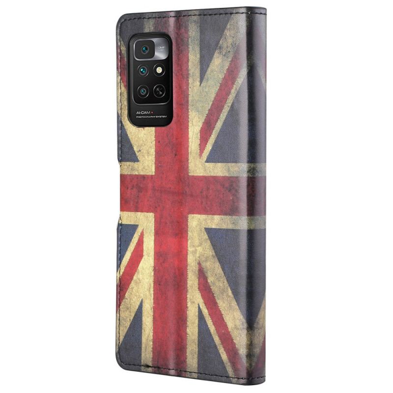 Capa De Couro Para Xiaomi Redmi Note 11 / 11S De Cordão Bandeira Da Inglaterra Com Cordão