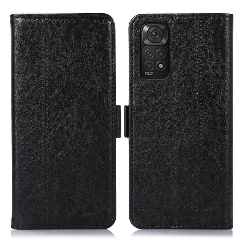 Capa De Couro Para Xiaomi Redmi Note 11 / 11S Costura Sutil