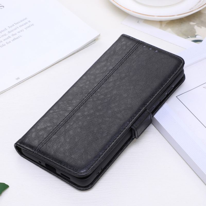 Capa De Couro Para Xiaomi Redmi Note 11 / 11S Costura Sutil