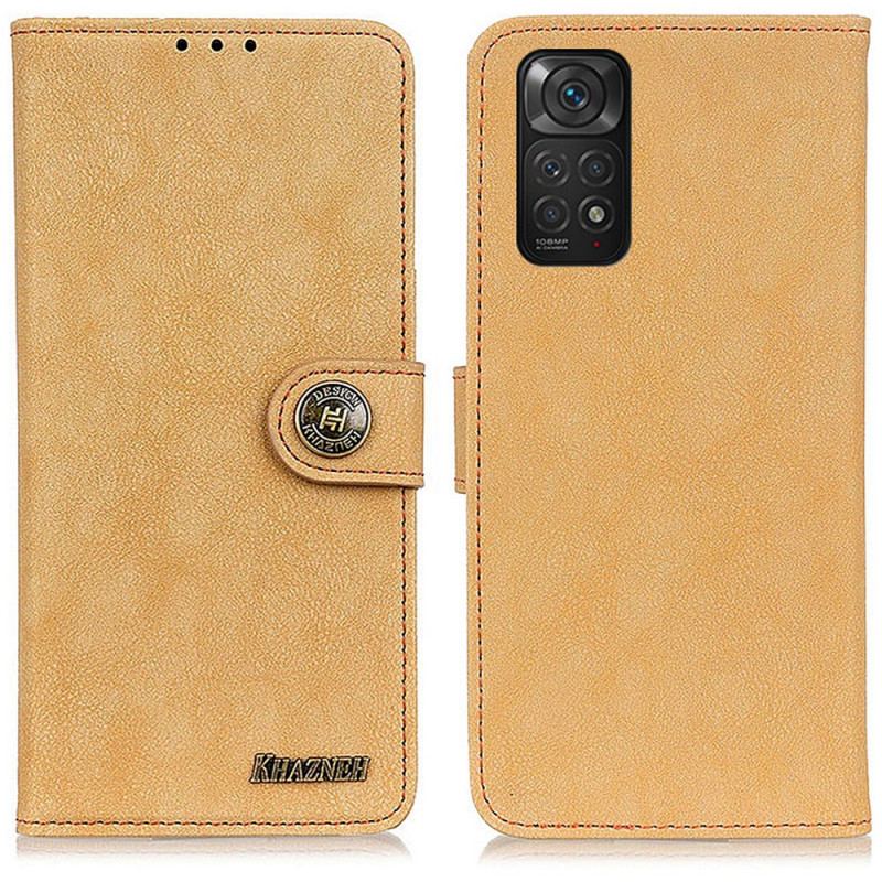 Capa De Couro Para Xiaomi Redmi Note 11 / 11S Couro Dividido Retrô Khazneh