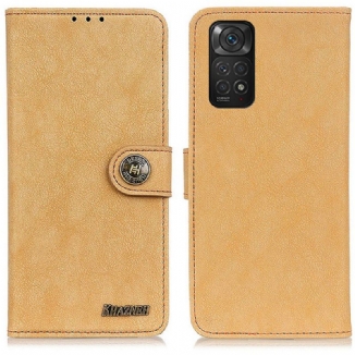 Capa De Couro Para Xiaomi Redmi Note 11 / 11S Couro Dividido Retrô Khazneh