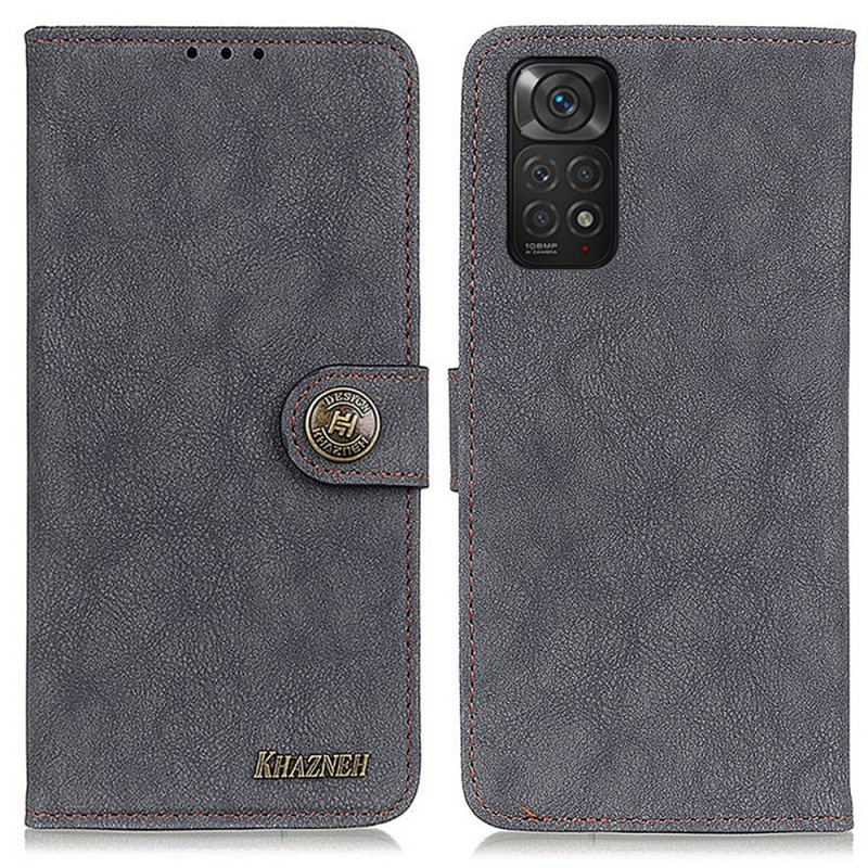 Capa De Couro Para Xiaomi Redmi Note 11 / 11S Couro Dividido Retrô Khazneh