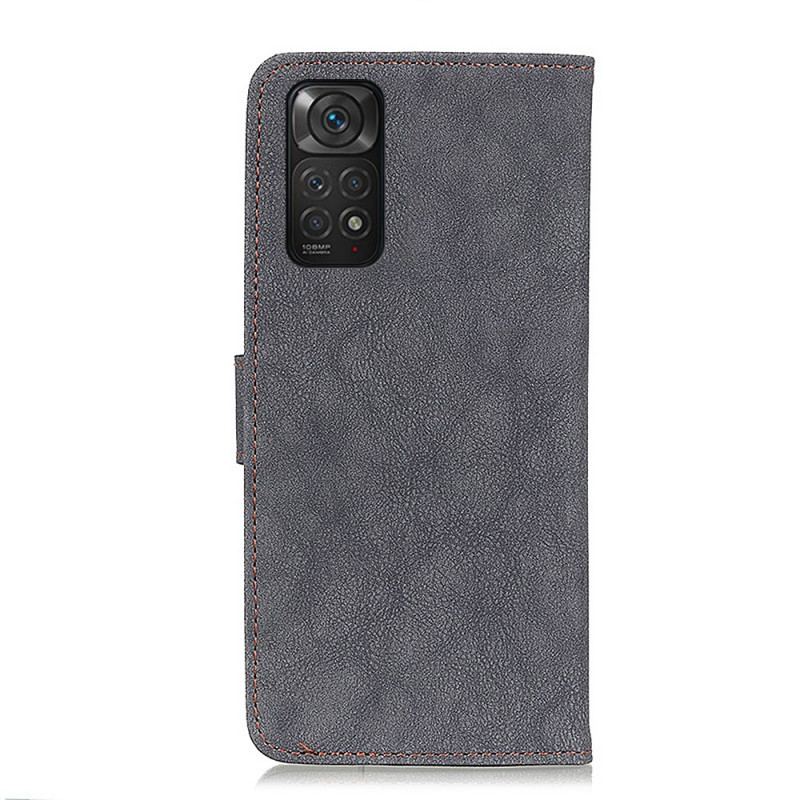 Capa De Couro Para Xiaomi Redmi Note 11 / 11S Couro Dividido Retrô Khazneh