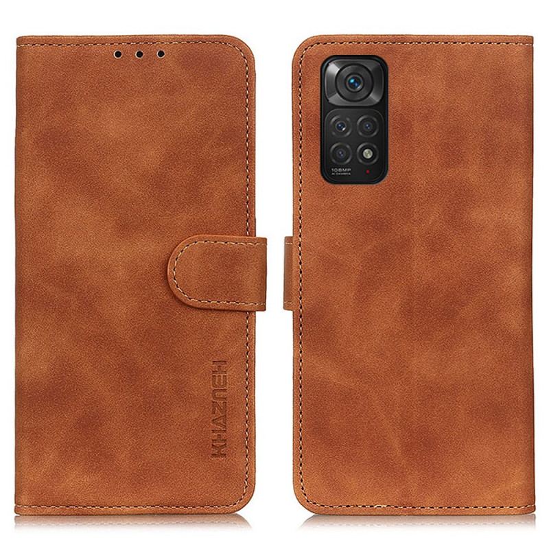 Capa De Couro Para Xiaomi Redmi Note 11 / 11S Efeito Couro Vintage Khazneh