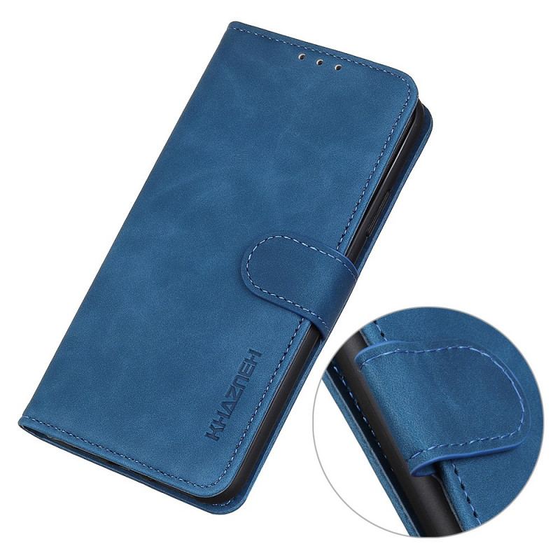 Capa De Couro Para Xiaomi Redmi Note 11 / 11S Efeito Couro Vintage Khazneh