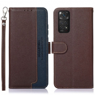 Capa De Couro Para Xiaomi Redmi Note 11 / 11S Estilo Lichia Rfid Khazneh