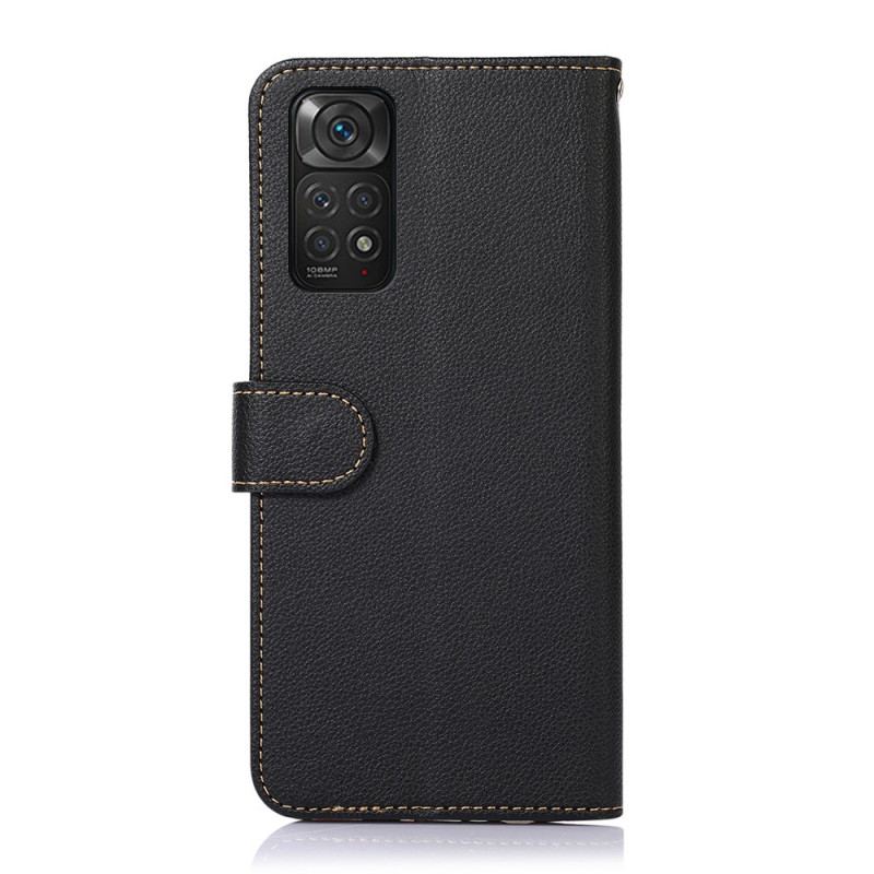 Capa De Couro Para Xiaomi Redmi Note 11 / 11S Estilo Lichia Rfid Khazneh