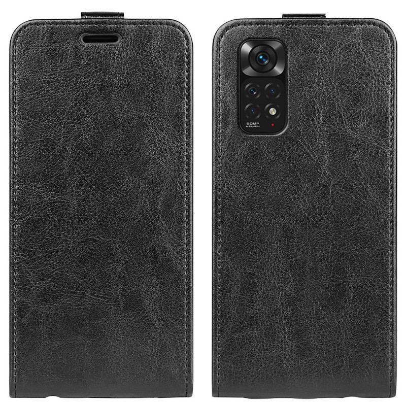 Capa De Couro Para Xiaomi Redmi Note 11 / 11S Flip Aba Vertical Efeito Couro