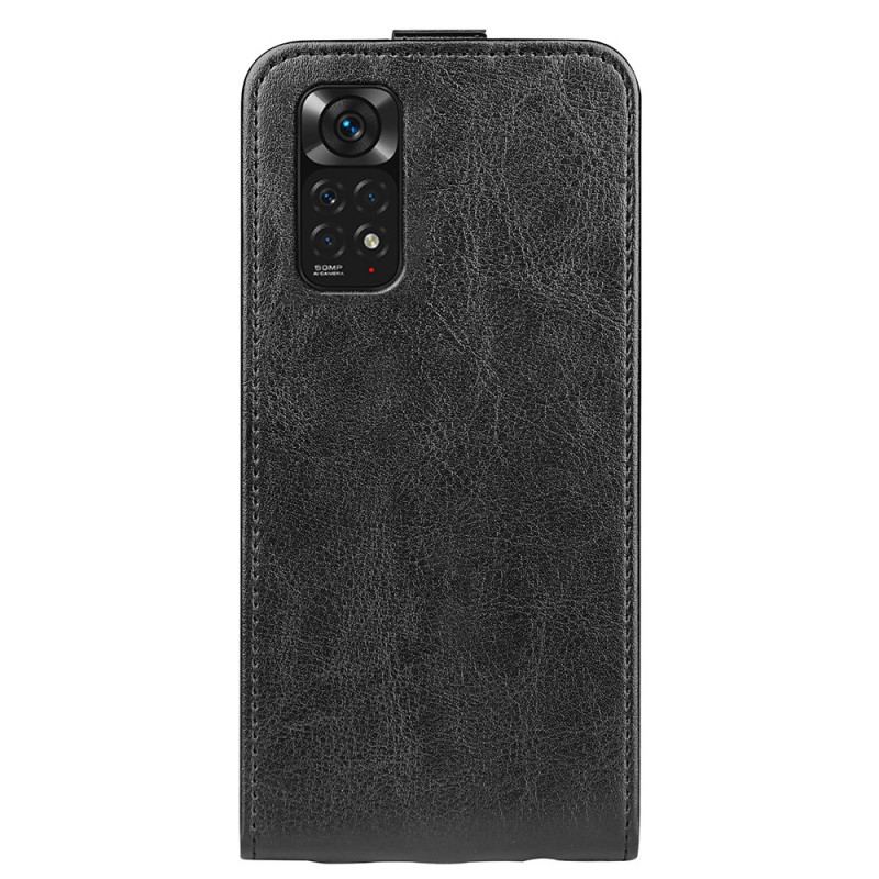 Capa De Couro Para Xiaomi Redmi Note 11 / 11S Flip Aba Vertical Efeito Couro