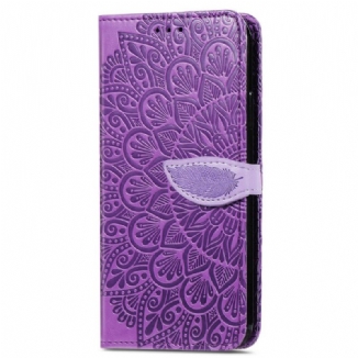 Capa De Couro Para Xiaomi Redmi Note 11 / 11S Folhas Tribais