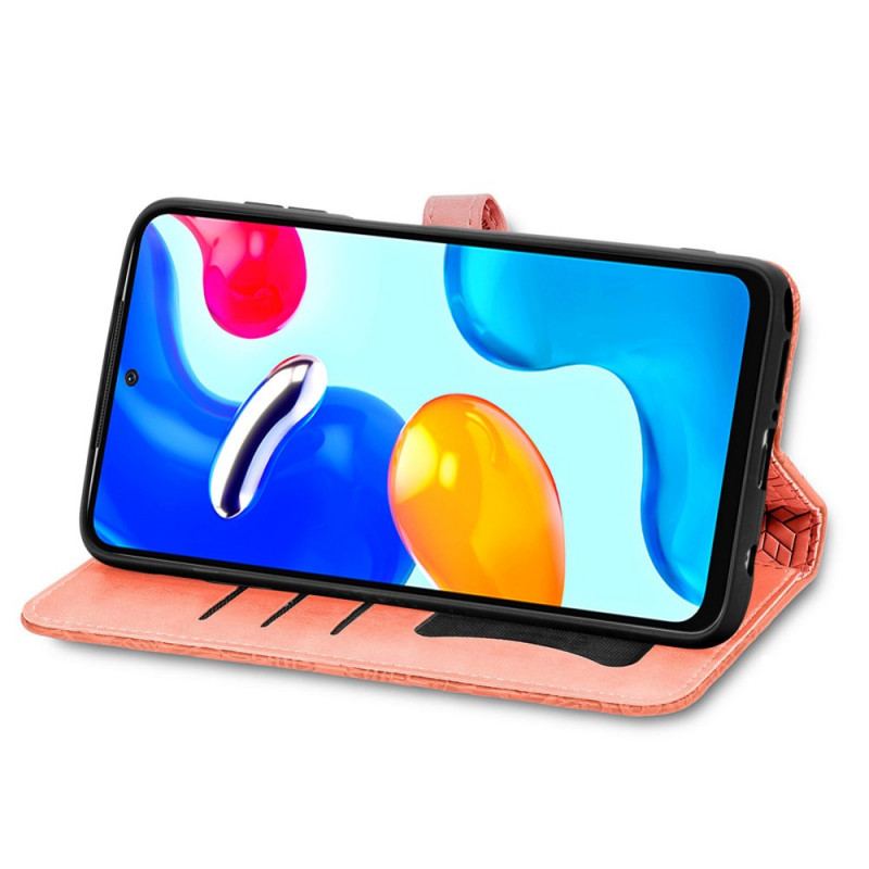 Capa De Couro Para Xiaomi Redmi Note 11 / 11S Folhas Tribais