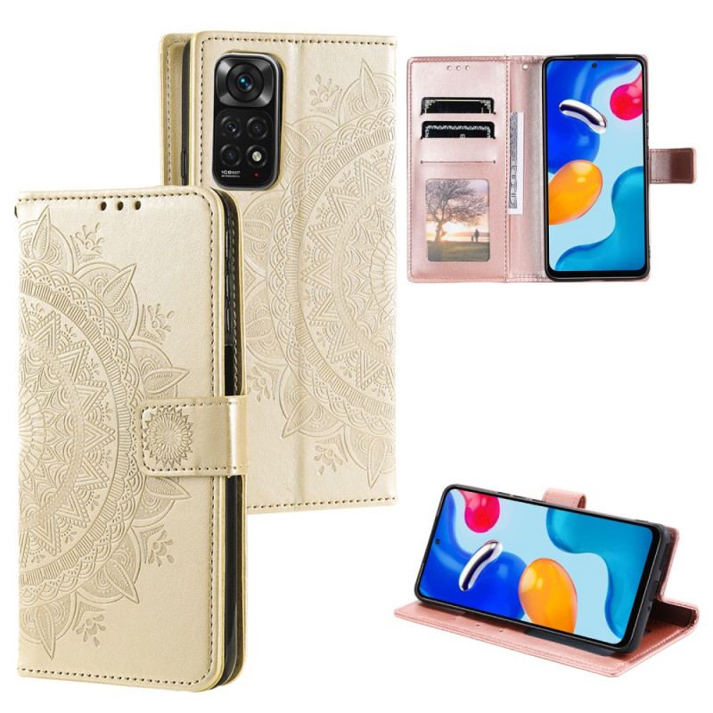 Capa De Couro Para Xiaomi Redmi Note 11 / 11S Mandala Do Sol