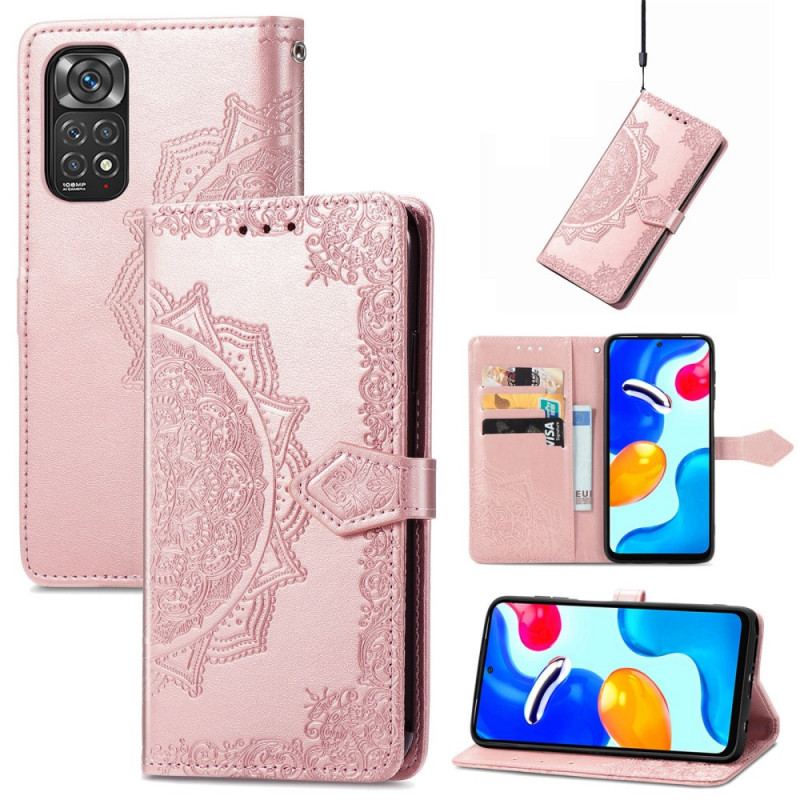 Capa De Couro Para Xiaomi Redmi Note 11 / 11S Mandala Idade Média