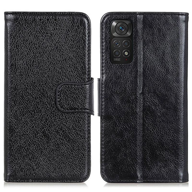 Capa De Couro Para Xiaomi Redmi Note 11 / 11S Couro Napa Rachado