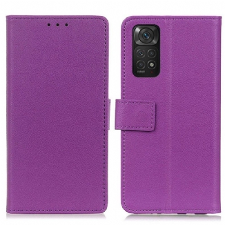 Capa De Couro Para Xiaomi Redmi Note 11 / 11S Couro Sintético De Lichia Premium