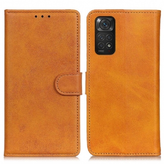 Capa Em Pele Para Xiaomi Redmi Note 11 / 11S Efeito De Couro Fosco Retrô