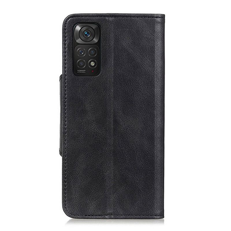 Capa Flip Para Xiaomi Redmi Note 11 / 11S Botão De Couro Falso